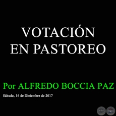 VOTACIÓN EN PASTOREO - Por ALFREDO BOCCIA PAZ - Sábado, 16 de Diciembre de 2017   